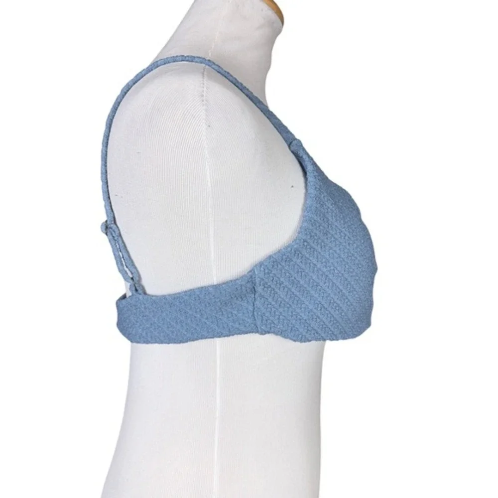 NWT Andie Women's XL Slate Blue Symi‎ Bikini Top Textured Swim Beach Summer
